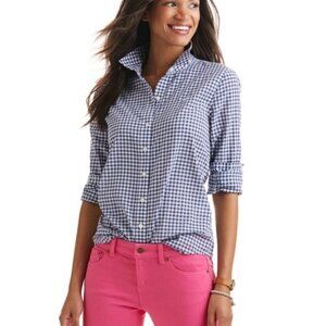 Vineyard Vines Blue Gingham Long Sleeve Button Down Top sz 6